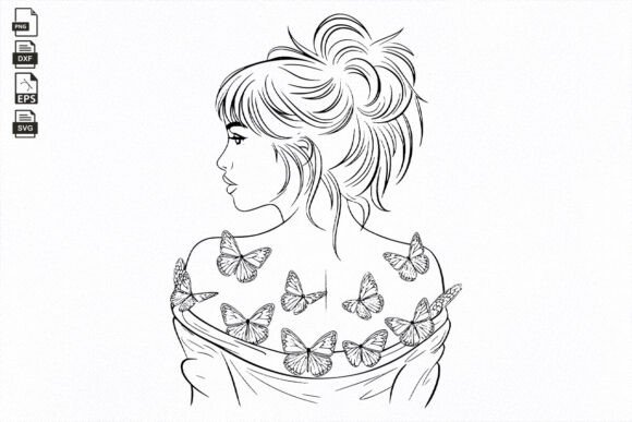 Download Floral Woman SVG, Woman, Woman Messy Bun - Premium Resources
