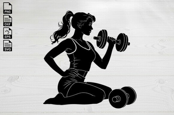 Download Female Weightlifting SVG, Girl Gym SVG - Premium Resources