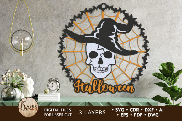 Download Halloween Skull Layered Laser Cut Files - Laser cut files Collection