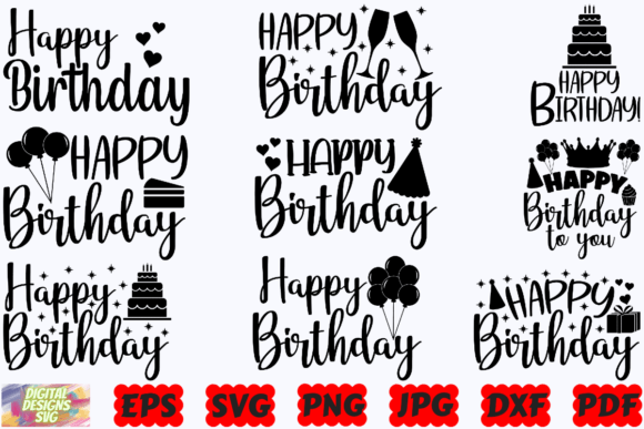 Download Happy Birthday SVG | Birthday SVG | PNG - Birthday svg Collection
